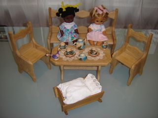 Puppenstubenzubehör Puppenhaus Puppenstube Puppen Esszimmer Bank