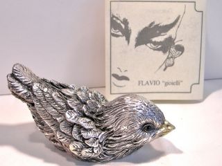 Vogel Flavio gioielli 800 er Silber / 2 Onyx ( Augen)