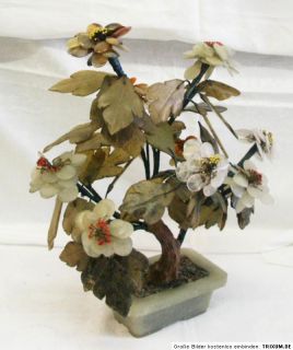 Blume im Topf Planze aus Stein Edelstein Bonsai schön Handarbeit