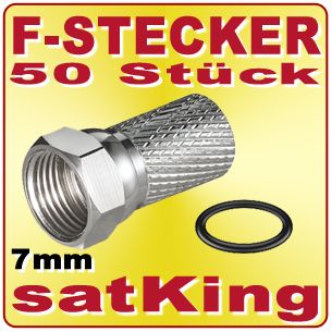 Stecker 7 mm für Sat / Koax Kabel 50 Stück