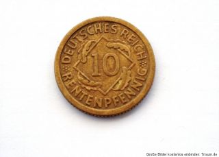 10 Rentenpfennig 1925 F sehr selten mit Expertise (908)