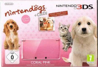Nintendo 3DS Konsole coral pink + Nintendogs Retriever Limited Edition