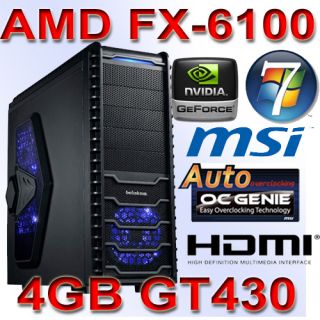 GAMER PC AMD Bulldozer FX 6100 6x 4 3GHz Geforce GT430 4GB WLAN