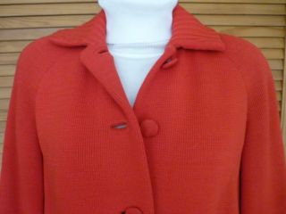 Vintage Halblanger Damen Mantel Strickmantel,Rot, 60er Jahre,Gr.38/40