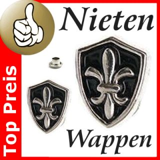 10 Stück  Mittelalter Wappen Zierniete / ZINK / Motivnieten