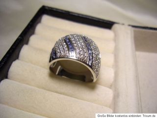 925 Silber Designer Ring mit zahlreichen TURMALINEN in weiss und