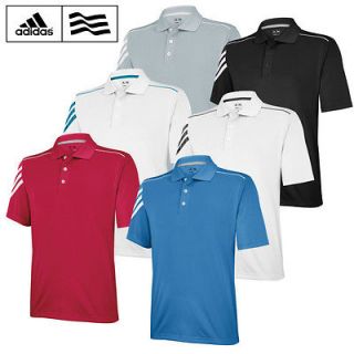 2013 Adidas ClimaCool 3 Stripes Mens Golf Polo Shirt *NEW OUT*