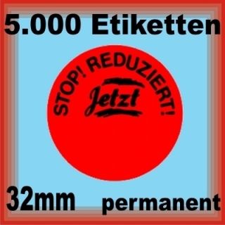 000 Klebeetiketten rund Stop Reduziert 32mm Preisetiketten Etikett