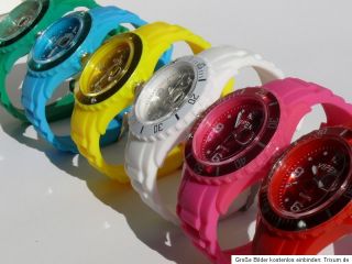 rot Armbanduhr Silikonuhr Datum Quartz Silikon Uhr