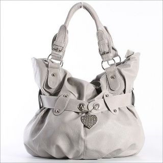 Handtasche Damentasche Tasche Schultertasche Shopper Bag Grau