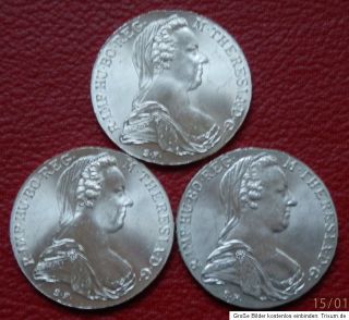 Österreich: 3 x Maria Theresia Taler   1780   NP   84 g Silber