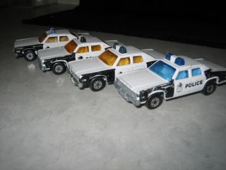 MATCHBOX #10 PLYMOUTH GRAN FURY LESNEY 1979 SUPERFAST POLICE CAR LOT