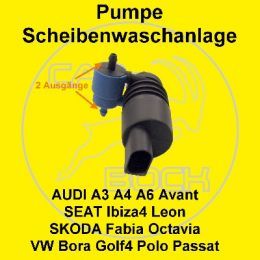 Pumpe Scheibenwaschanlage VW Golf IV+V+PLUS Bora (1J) Passat (3B,3BG