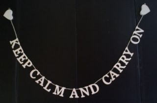 wooden letters garland/string keep calm and carry on