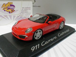 Porsche 911 (991) Carrera S Cabriolet Baujahr 2011  rot  1:43