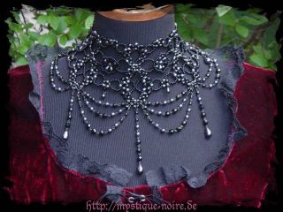Viktorianischer Trauerschmuck Großes Collier Halsband Gothic