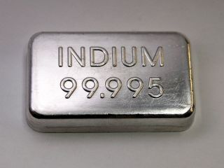 Indium Metall Barren hochrein 100g   99.995% + Analyse