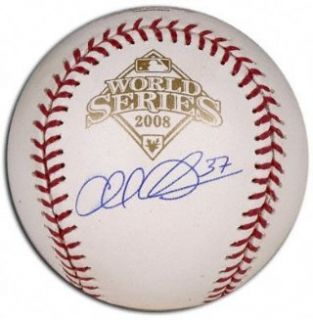 Autographed Baseball  Details: 2008 World Series: Sports & Outdoors