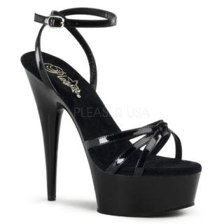 inch Stiletto Heel Knotted Ankle Wrap Platform San Black/Black Shoes
