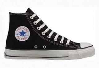 Star Hi Top Black Canvas Shoes with Extra Pair of White Laces: Shoes