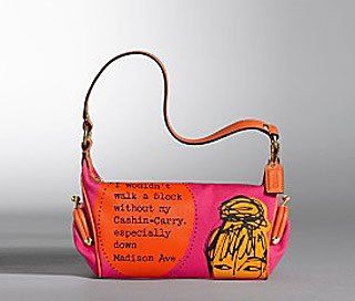Coach Bonnie Applique Top Handle Pouch Handbag Bag Orange