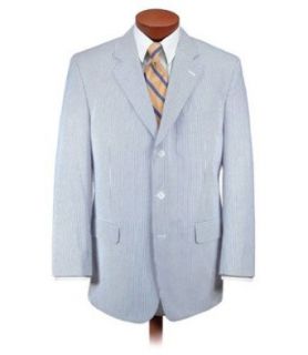 Executive 3 Button Seersucker Suit (NAVY/WHITE STR, 38