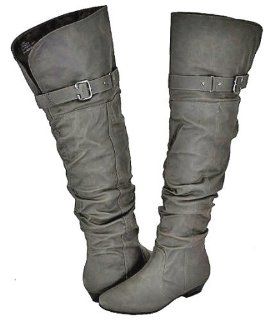 com Blossom Firenze 9 Gray Women Over The Knee Boots, 11 M US Shoes