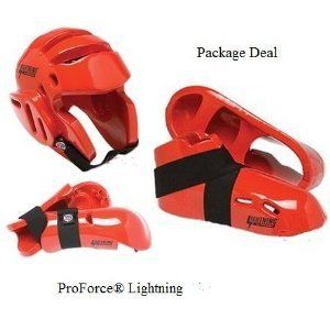 Lightning Red Karate Sparring Gear Package Deal   Child