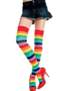 Rainbow Striped Thigh Highs Clothing