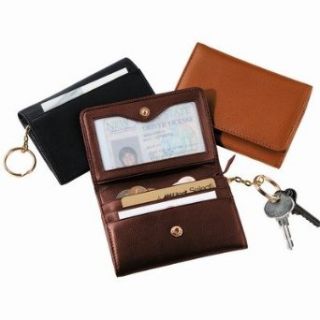 Wallet with Removable Key Ring Color: Tan: Clothing