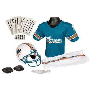 Miami Dolphins Youth Nfl Deluxe Helmet And Uniform Set