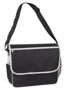 Poly Briefcase Messenger Book Bag, Black Clothing