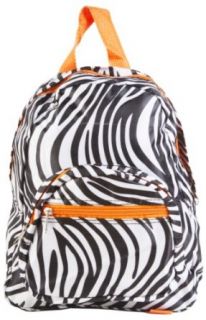 Zebra Orange Trim Backpack Purse Bag: Clothing