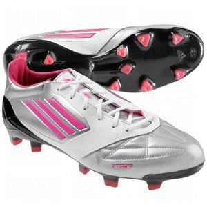 White/Silver/Pink Leather Soccer Cleats Women Shoes v21440 (9) Shoes