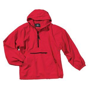 Mens Pack N Go Pullover Rain Jacket, Red Clothing