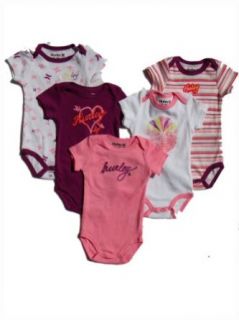 Hurley Infant Girl 5 Pc Short Sleeve Bodysuits, Pink
