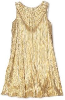 Blush By Us Angels Girls 7 16 Gold Pleated Necklace Dress