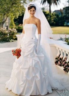 Davids Bridal Wedding Dress Satin pick up ballgown with