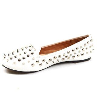 Xica Womens Jammy 02 Faux Leather PU Spiked Studded Loafer Flats