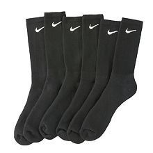 Socks 6 Pack   Shoe Size 8 12 Black   Made in USA