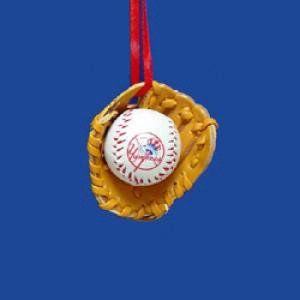 New York Yankees Baseball in Glove Ornament Sports