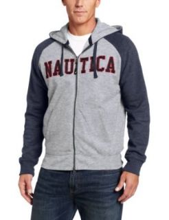 Nautica Mens Hooded Solid Fleece Sweater Clothing