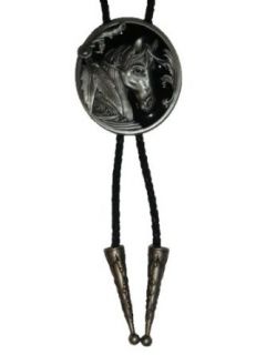 Western Native American Indian Horse Bolo Tie: Clothing