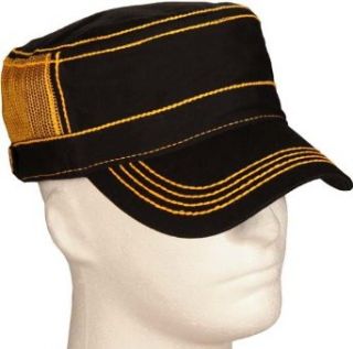 Black/Gold Contra Stitch Adjustable Flat Top BDU Inspired