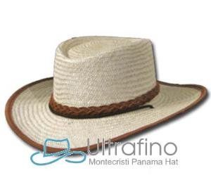 GAMBLER AUSTRALIAN Panama straw Hat BROWN TRIM Clothing