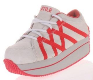 Celebration Platform Wedge Womens Shoes Sneakers Grey/Red: Shoes
