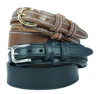 Ranger style oiled & waxed work belt. Brown, Size 30: Clothing