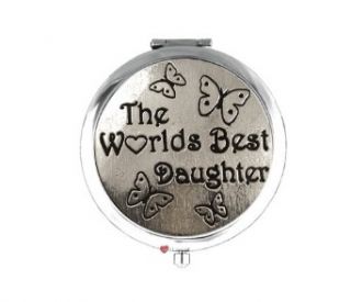 Compact Mirror Chrome Plated The Worlds Best Daughter