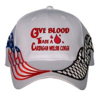 Give Blood Tease a Cardigan Welsh Corgi White USA Flag