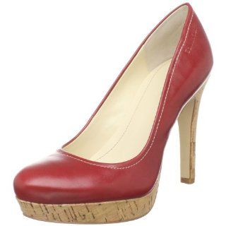 Klein Womens Kendall Waxy Calf Platform Pump,Red,8.5 M US Shoes